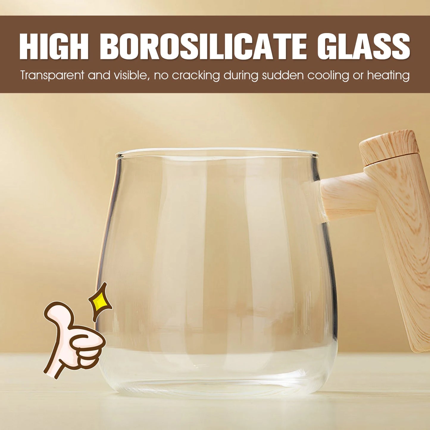 Electric Self-Stirring Glass Coffee Mug